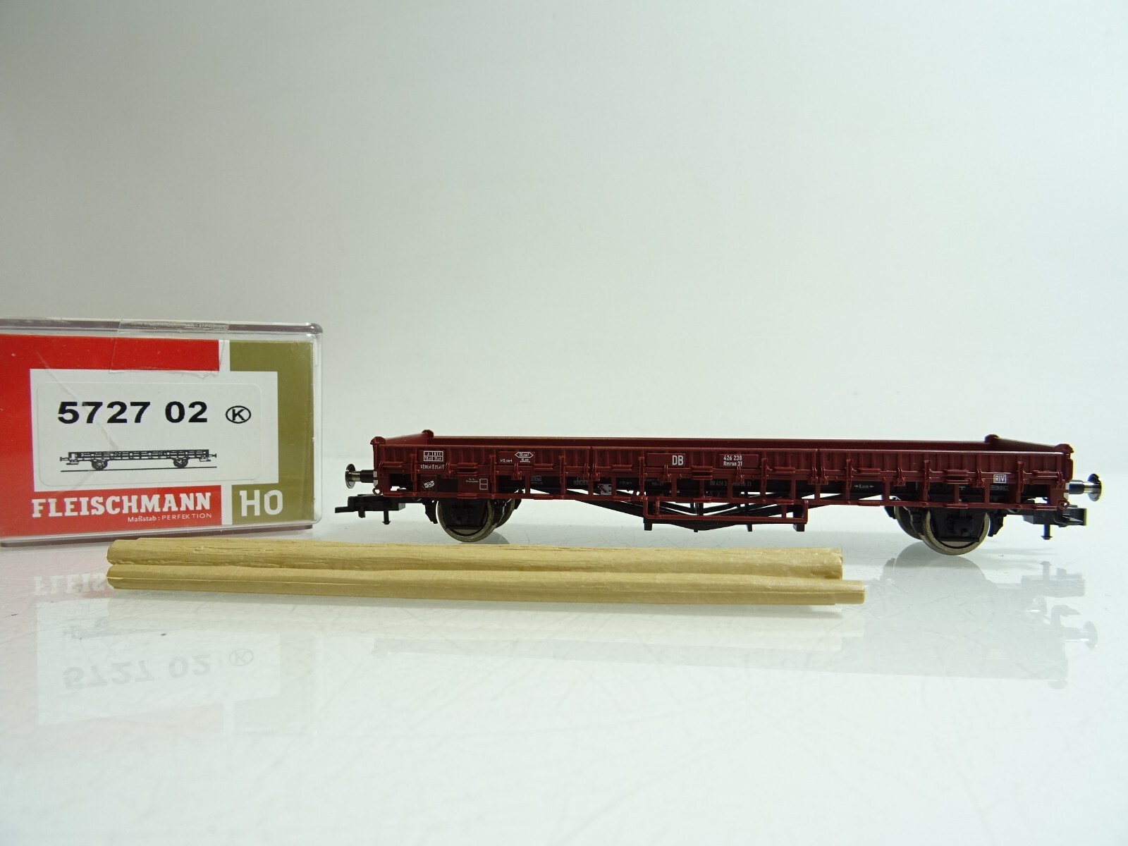 Fleischmann H0 K 572702 Rungenwagen mit Ladung der DB in OVP PR1213 – Bild 3