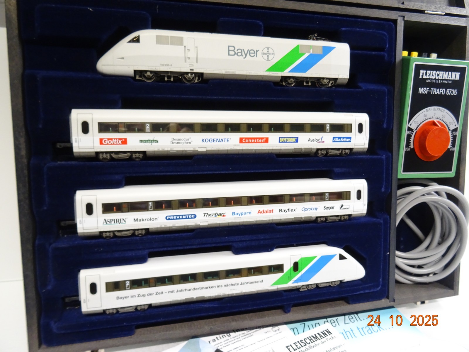 Fleischmann H0 Limited Edition ICE 2 Bayer Startset in Original Holzbox JL3832 – Bild 3