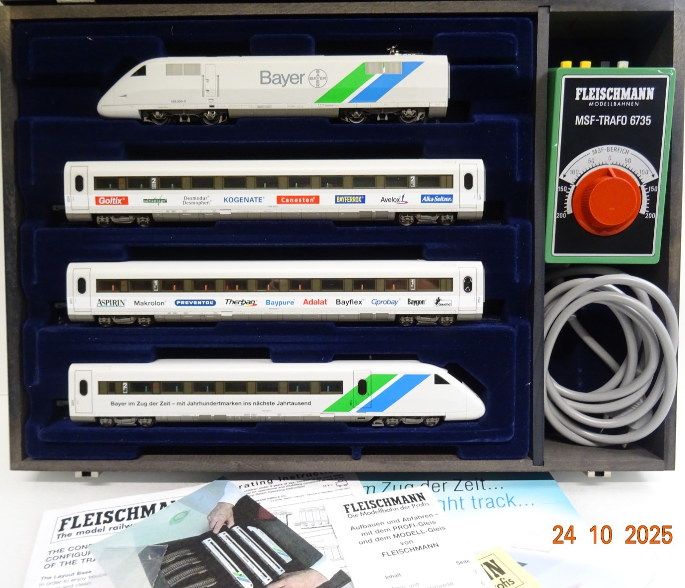 Fleischmann H0 Limited Edition ICE 2 Bayer Startset in Original Holzbox JL3832