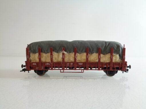 Fleischmann H0 Rungenwagen mit Strohladung unter Plane der DR BH728 o. – Bild 3