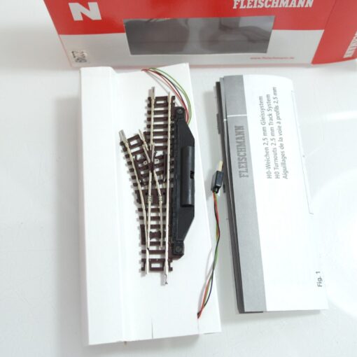 Fleischmann N 22249 elektrische Weiche links, 24° in OVP RG2535 – Bild 3
