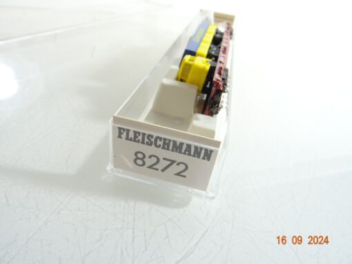 Fleischmann N 8272 Tiefladewagen mit LKW Danza der DB neuwertig in OVP PR2762 – Bild 3