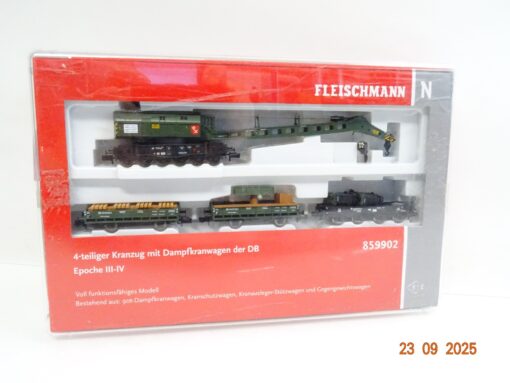Fleischmann N 859902 Kranzug 4tlg. mit Dampfkranwagen der DB in OVP JL3123