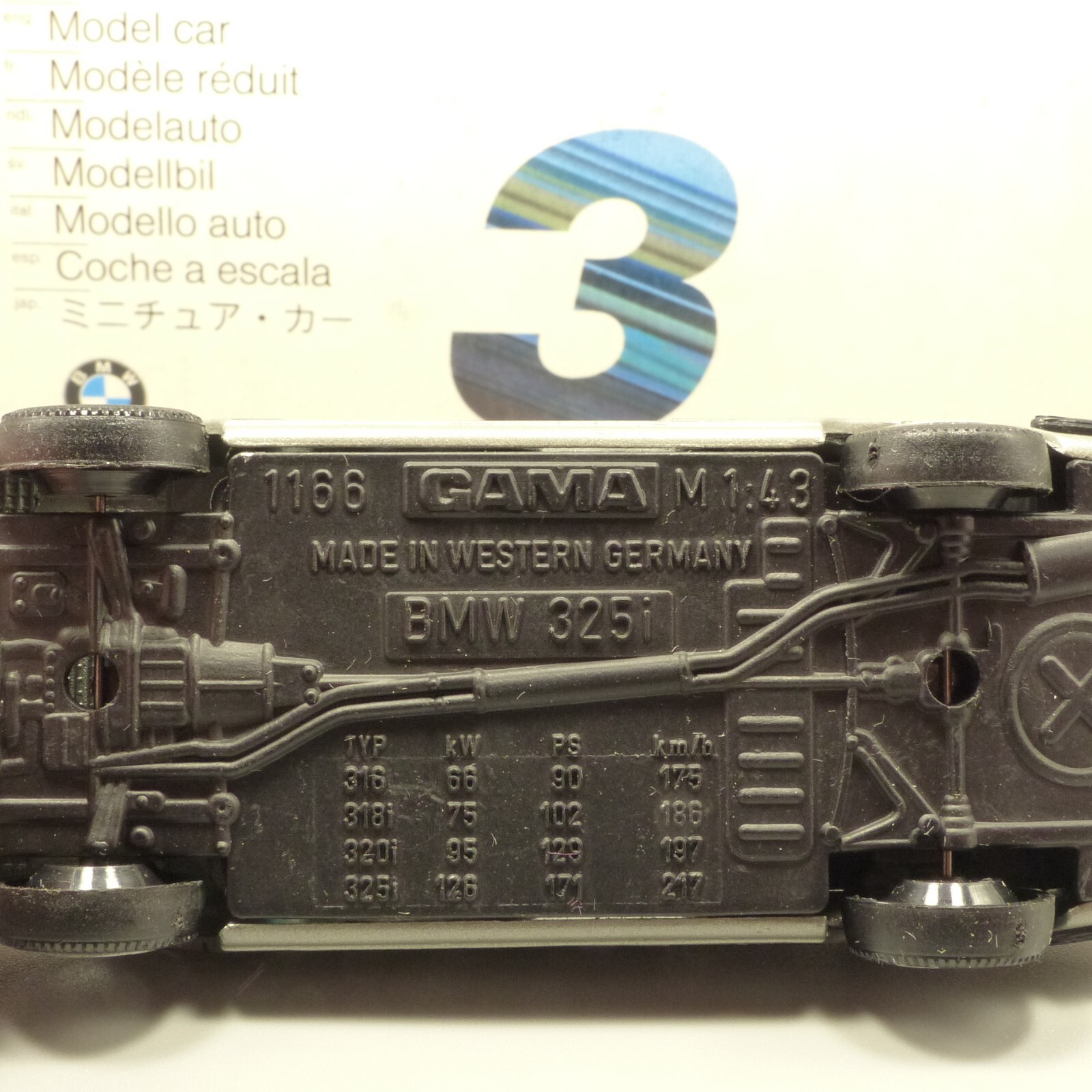 Gama 1:43 Werbemodell 80429419696 BMW 3er Cabrio metallic in OVP EX4358 – Bild 4