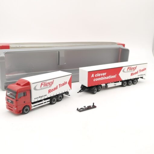 Herpa 1:87 153096 MAN TGA XXL Hängerzug Fliegl Road-Train in OVP QR8670