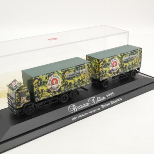 Herpa 1:87 MAN F90 Hängerzug Berliner Bürgerbräu In PC Box RI1355