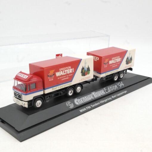 Herpa 1:87 MAN F90 Hängerzug Spedition Walter in PC Box RG1847
