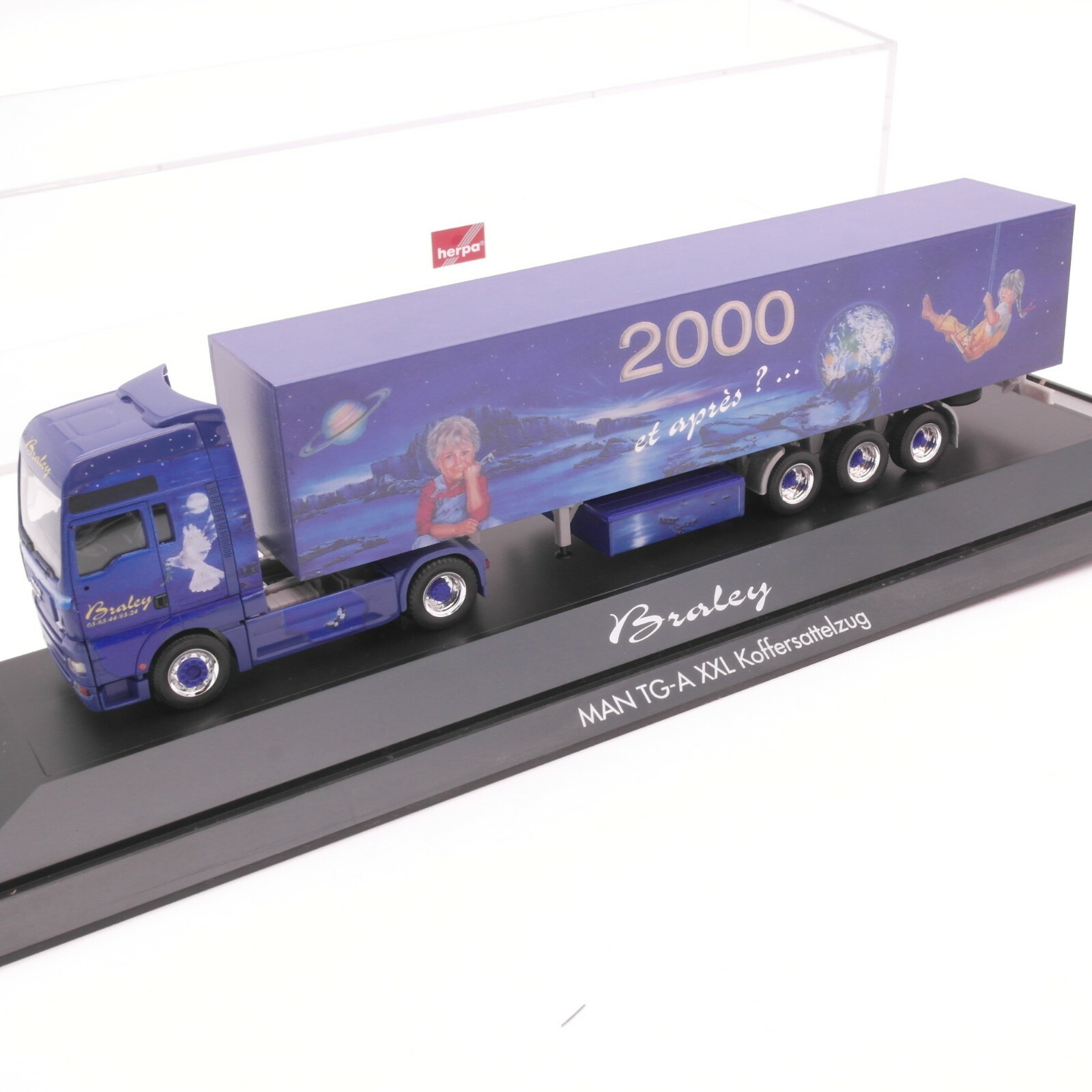 Herpa 1:87 MAN TG-A XXL Koffersattelzug 2000 in PC Box RT2539