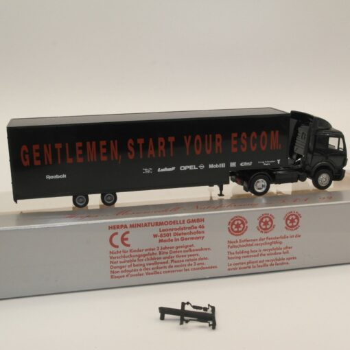 Herpa 1:87 MB Koffer-Sattelzug " GENTELMAN; START YOUR ESCOM. " in OVP ER409 – Bild 3