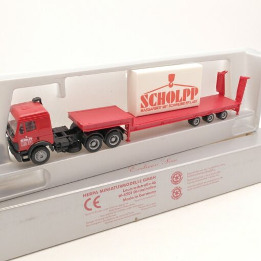 Herpa 1:87 Mercedes Benz Tiefladesattelzug Scholpp in OVP RI6453