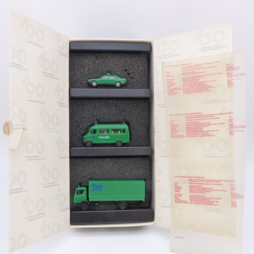 Herpa 1:87 Set: 100 Jahre Automobil Daimler Benz 3 x Polizei, in OVP EX2968 – Bild 3