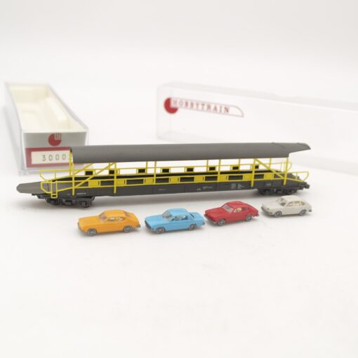 Hobbytrain N 30002 Autoverladewagen mit 4 PKW der BLS in OVP RR2119 – Bild 3