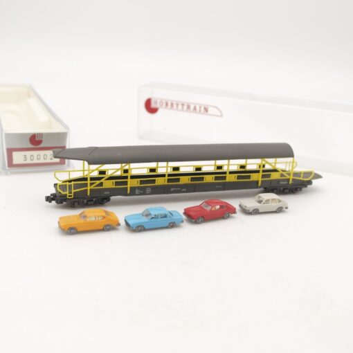 Hobbytrain N 30002 Autoverladewagen mit 4 PKW der BLS in OVP RR2119