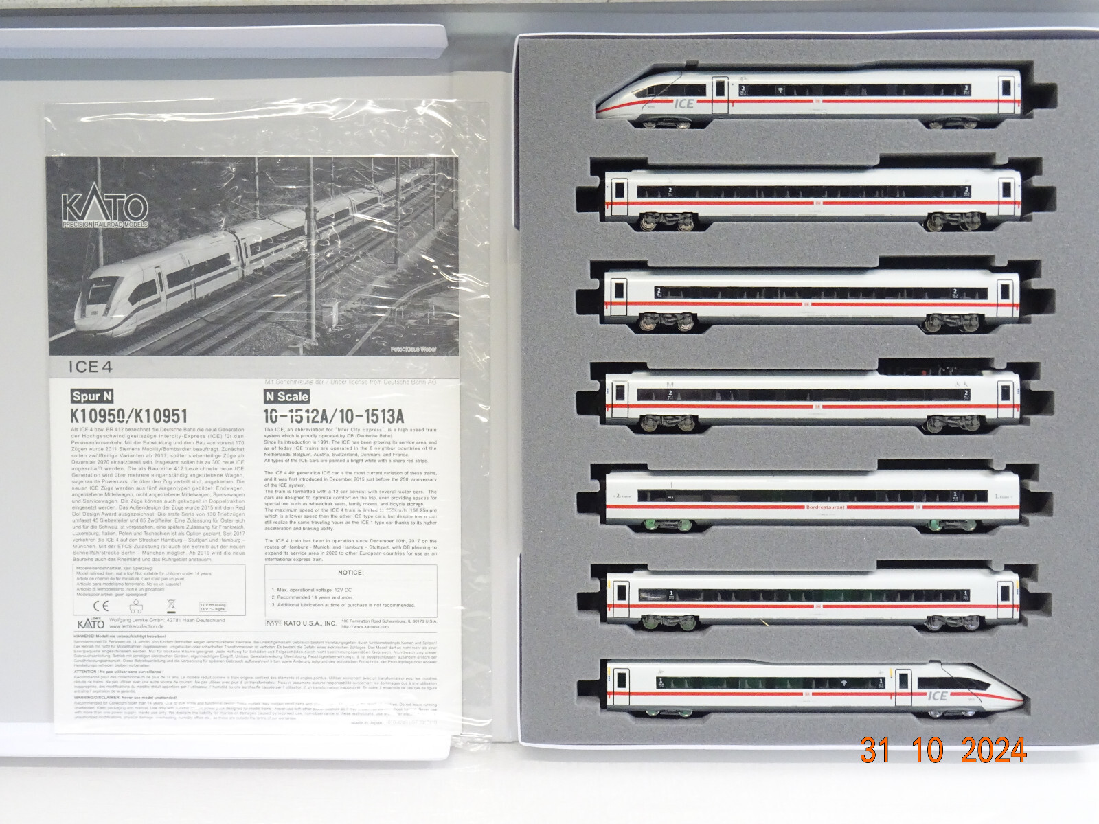 Kato N K10950 Triebwagenzug 7tlg. ICE 4 der DB in OVP LE6938