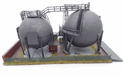 Kibri H0 Gasbehälter Kugelbehälter Gastank ca 27 x 18 cm, siehe Bilder RR1273 o.