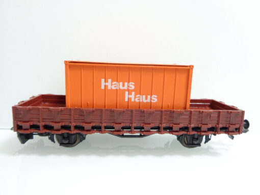 Klein Modellbahn H0 Rungenwagen mit Container der ÖBB in EVP JD2717 – Bild 3
