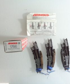 Konvolut Arnold Spur N 1766 Bogenweiche li. 3St. s. Foto in OVP PK1805