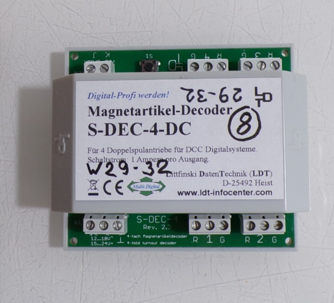 LDT S-DEC-4-DC Magnetartikel-Decoder mit Gehäuse siehe Foto PK2861 o.