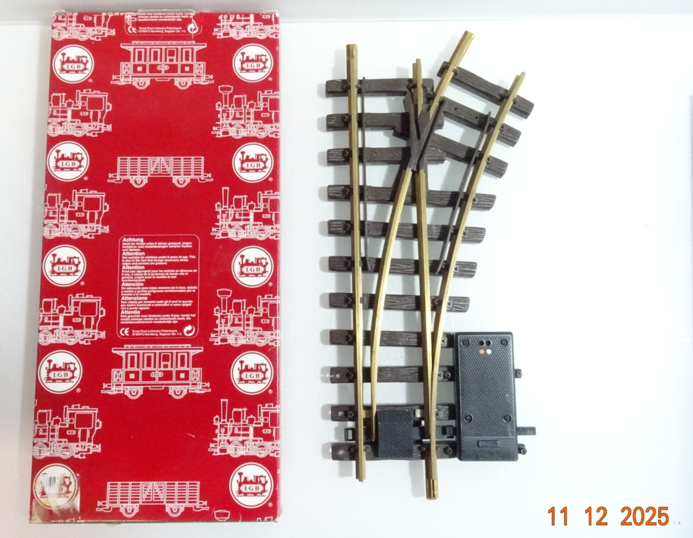 LGB Spur G 12150 Weiche rechts mit Antrieb siehe Foto in OVP PK2989