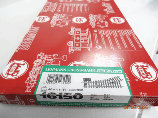 LGB Spur G 16150 Weiche links elektrisch R3 22,5° neuwertig in OVP CK8651 – Bild 3