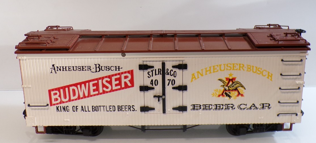 LGB Spur G 4070 Vierachsiger Kühlwagen "Budweiser" siehe Foto PK3249 o.