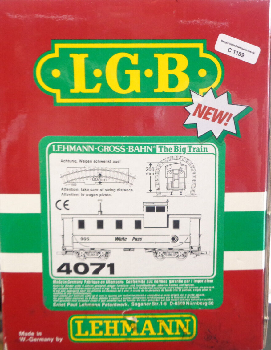 LGB Spur G 4071 White Pass Caboose mit Figur in OVP C1189 – Bild 3