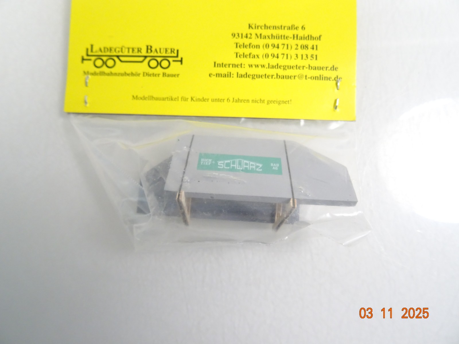 Ladegüter Bauer H0 Ladegut Schwarzbau 80 mm in OVP RR4317 – Bild 4