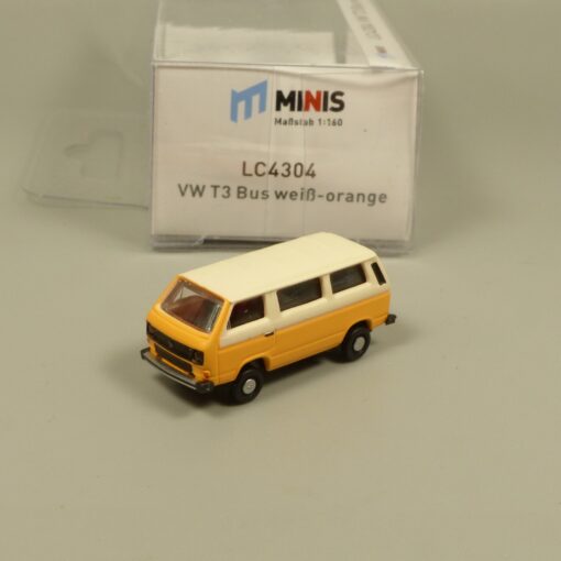 Lemke Minis 1:160 LC4304 VW T3 Bus weiß-orange in OVP EX6190