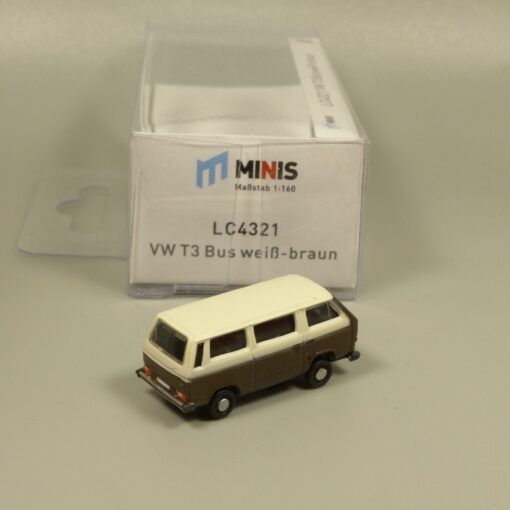Lemke Minis 1:160 LC4321 VW T3 Bus weiß-braun in OVP EX6191 – Bild 3