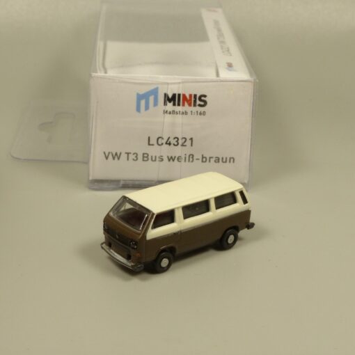 Lemke Minis 1:160 LC4321 VW T3 Bus weiß-braun in OVP EX6191