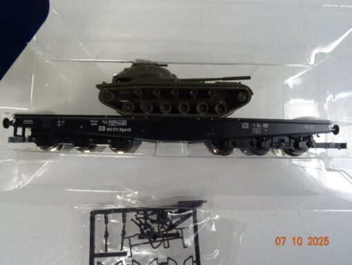 Liliput H0 L221221 Flachwagen mit Panzer der DB in OVP BH434 – Bild 3