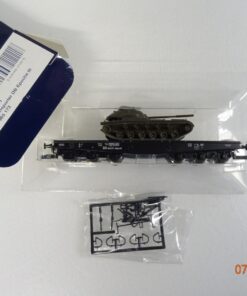Liliput H0 L221221 Flachwagen mit Panzer der DB in OVP BH434