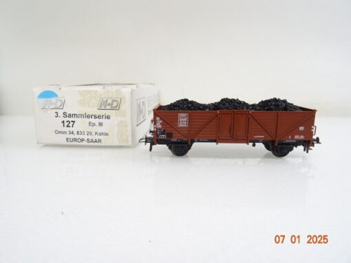 M+D H0 127 Hochbordwagen mit Kohle der EUROP-SAAR in OVP PR5075