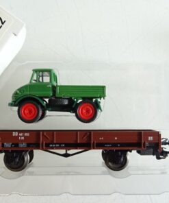 Märklin H0 00761-22 Niederbordwagen mit Ladung Unimog der DB in OVP PR7919