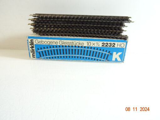 Märklin H0 2232 K-Gleis gebogene Gleisstücke 9x3/4 in OVP CK3868