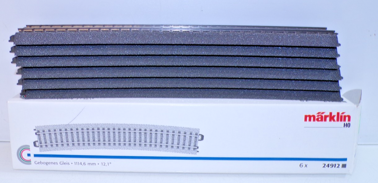 Märklin H0 24912 Gebogenes Gleis 1114,6 mm 6 Stück in OVP PK2950