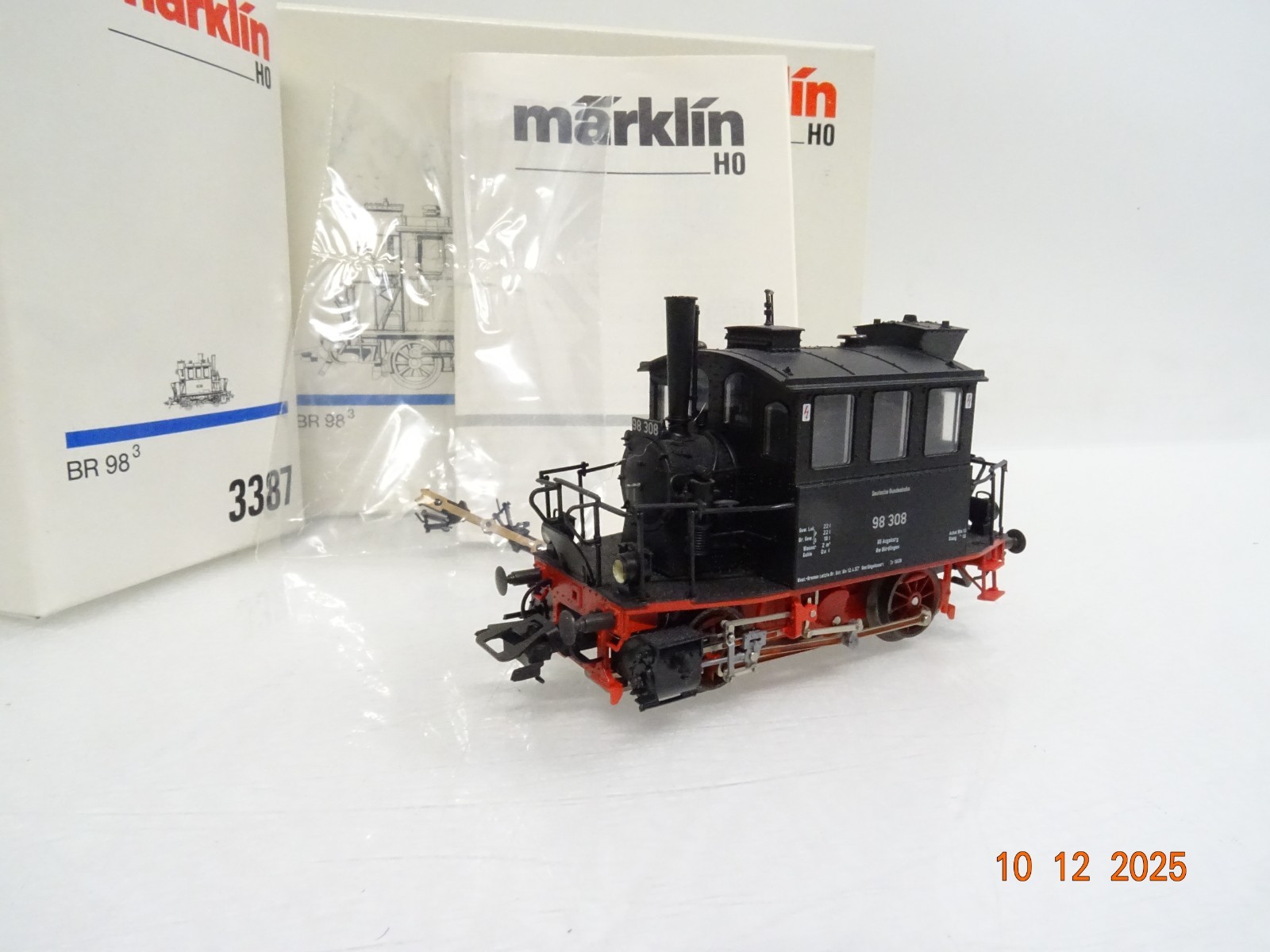 Märklin H0 3387 Dampflok BR 98 308 Glaskasten der DB in OVP JL4960