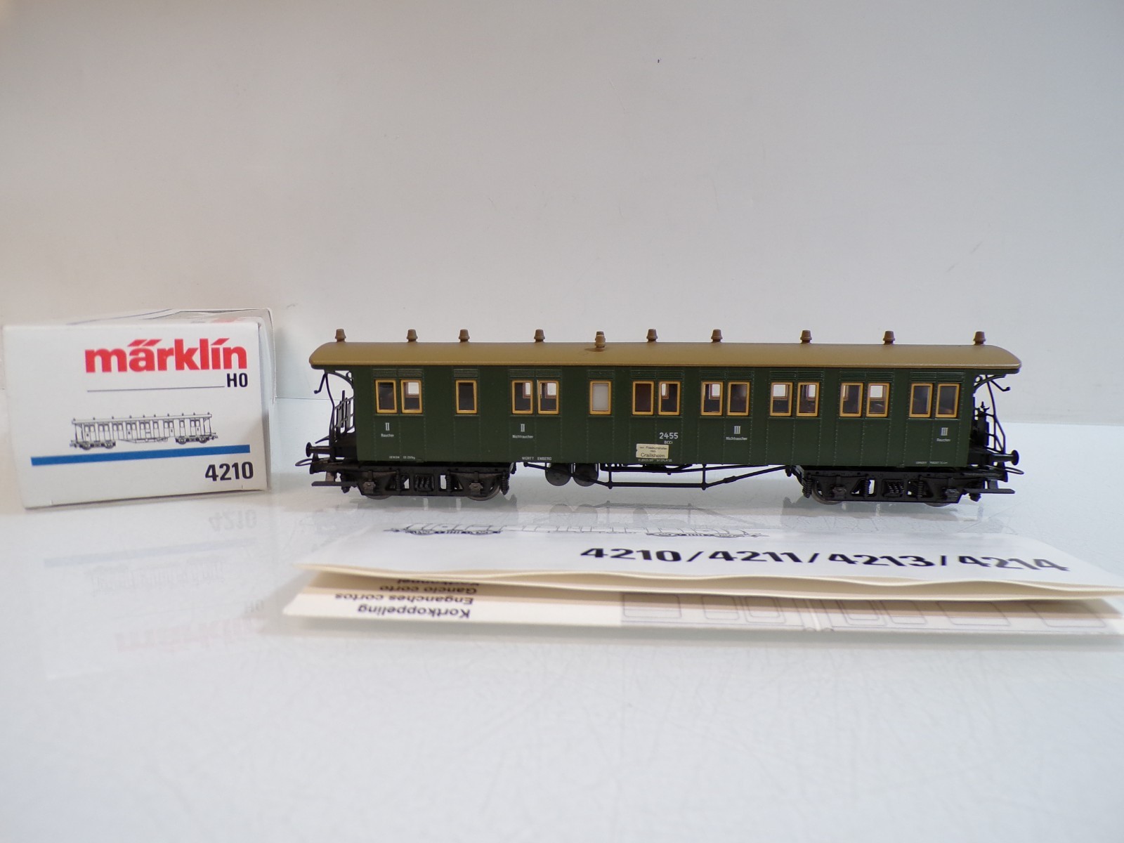 Märklin H0 4210 Personenwagen 2./3.Kl. der K.W.St.E. in OVP BH1885