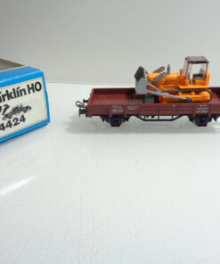 Märklin H0 4424 Niederbordwagen mit Raupe der DB in OVP AR5534