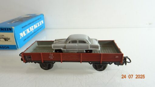 Märklin H0 4504 Niederbordwagen mit Ford M 12 der DB in OVP PR9203 – Bild 4
