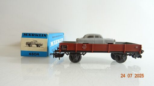 Märklin H0 4504 Niederbordwagen mit Ford M 12 der DB in OVP PR9203