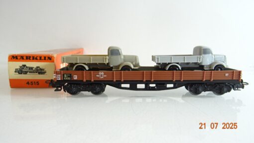 Märklin H0 4515 Niederbordwagen mit 2 LKW der DB in OVP PR9140