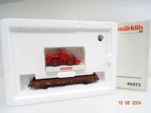 Märklin H0 46972 Flachwagen der DB mit Radlader in OVP LE5266
