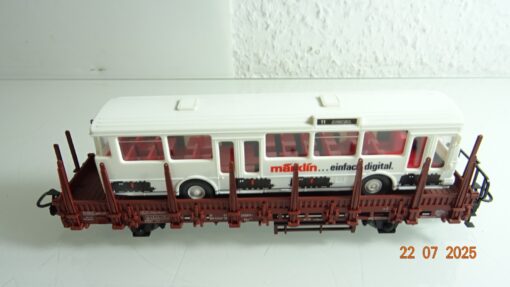 Märklin H0 4714 Rungenwagen mit Bus MB einfach digital RR2601 o. – Bild 3