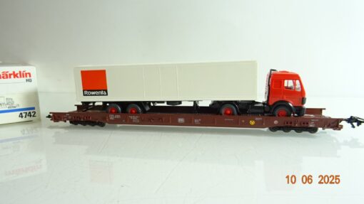 Märklin H0 4742 Niederflurwagen mit Rowenta Sattelzug der DB in OVP PR8299 – Bild 3