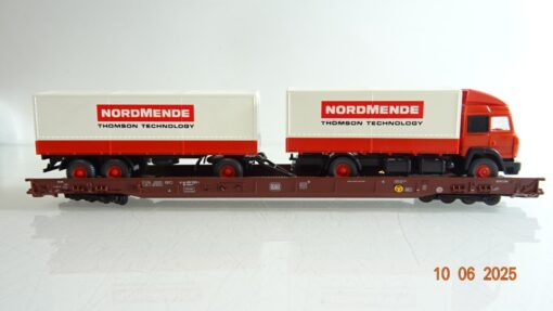 Märklin H0 4743 Niederflurwagen mit LKW u. Anhänger der DB in OVP PR8302 – Bild 3
