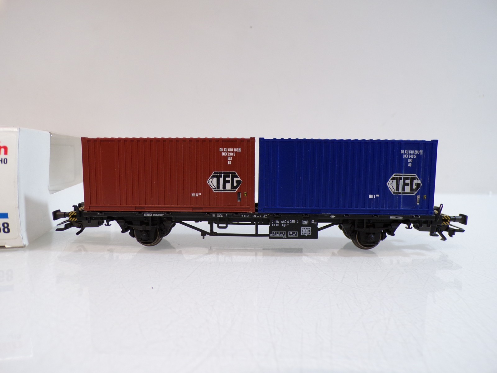 Märklin H0 4768 Containerwagen mit 2 Container TFG der DB in OVP BH1982 – Bild 3