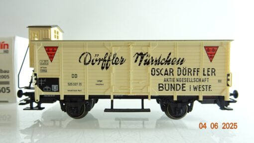 Märklin H0 48605 gedeckter Güterwagen Dörffler Würstchen der DB in OVP PR8225 – Bild 3