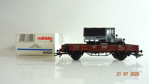 Märklin H0 84504 Niederbordwagen mit Reichspost LKW der DR in OVP PR9137