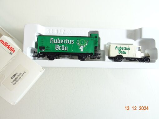 Märklin H0 94035 Kühlwagen Hubertusbräu mit LKW mit LKW der BBÖ in OVP PR4793